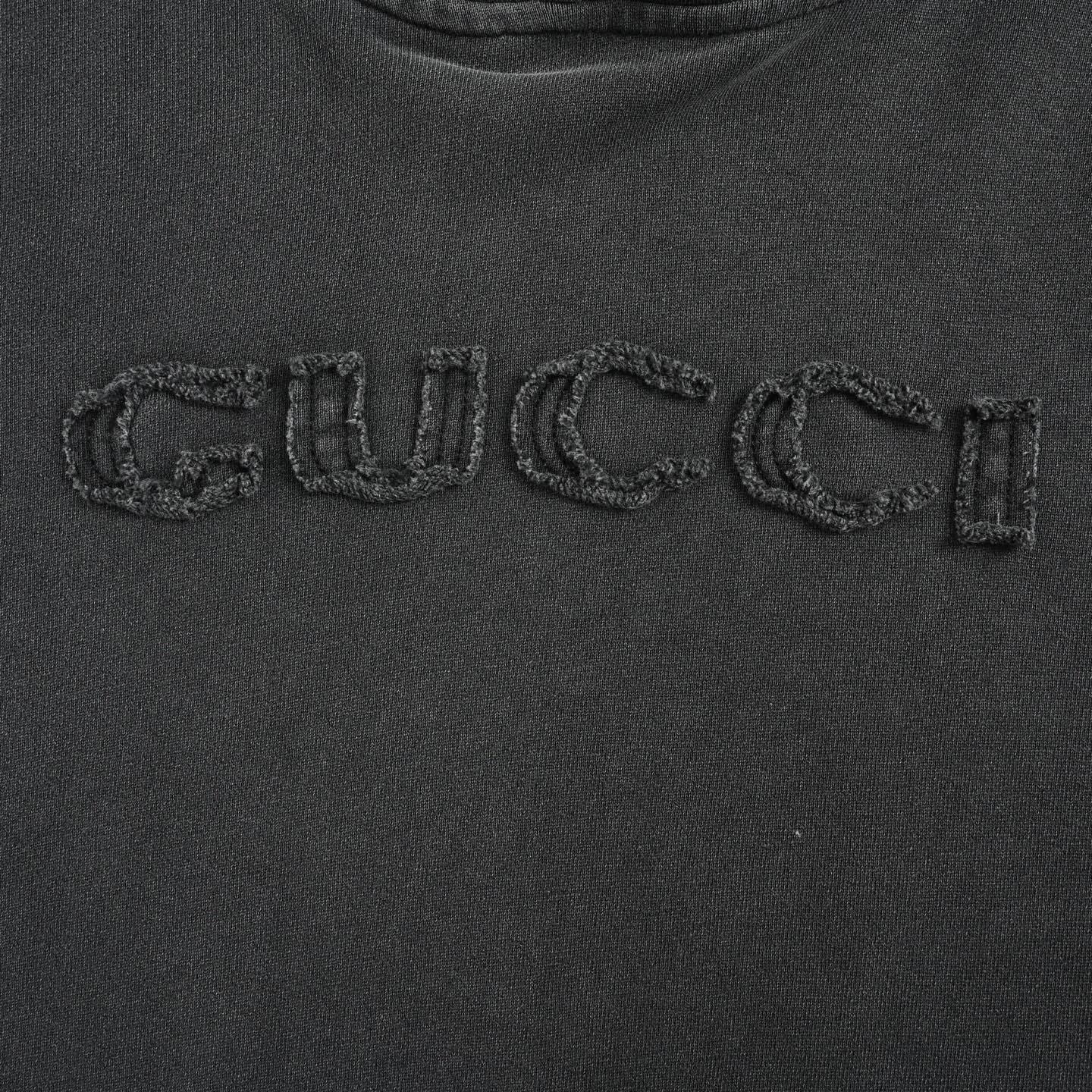 Distressed Logo Hoodie - Washed Grey