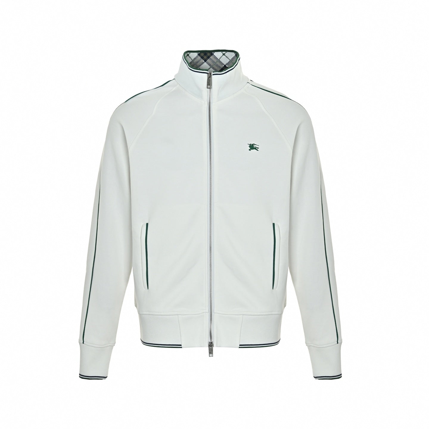 Equestrian Knight Embroidered Track Jacket - White/Green
