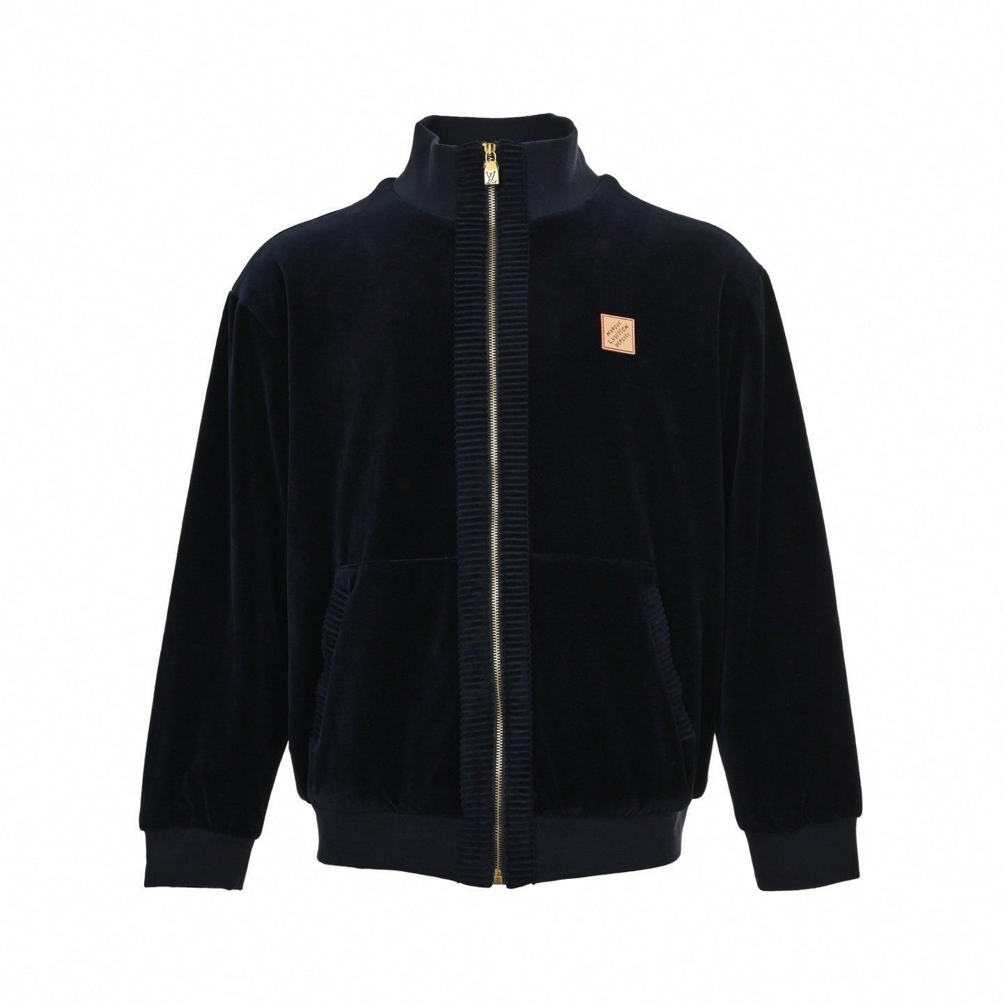 Velour Script Logo Zip-Up Jacket