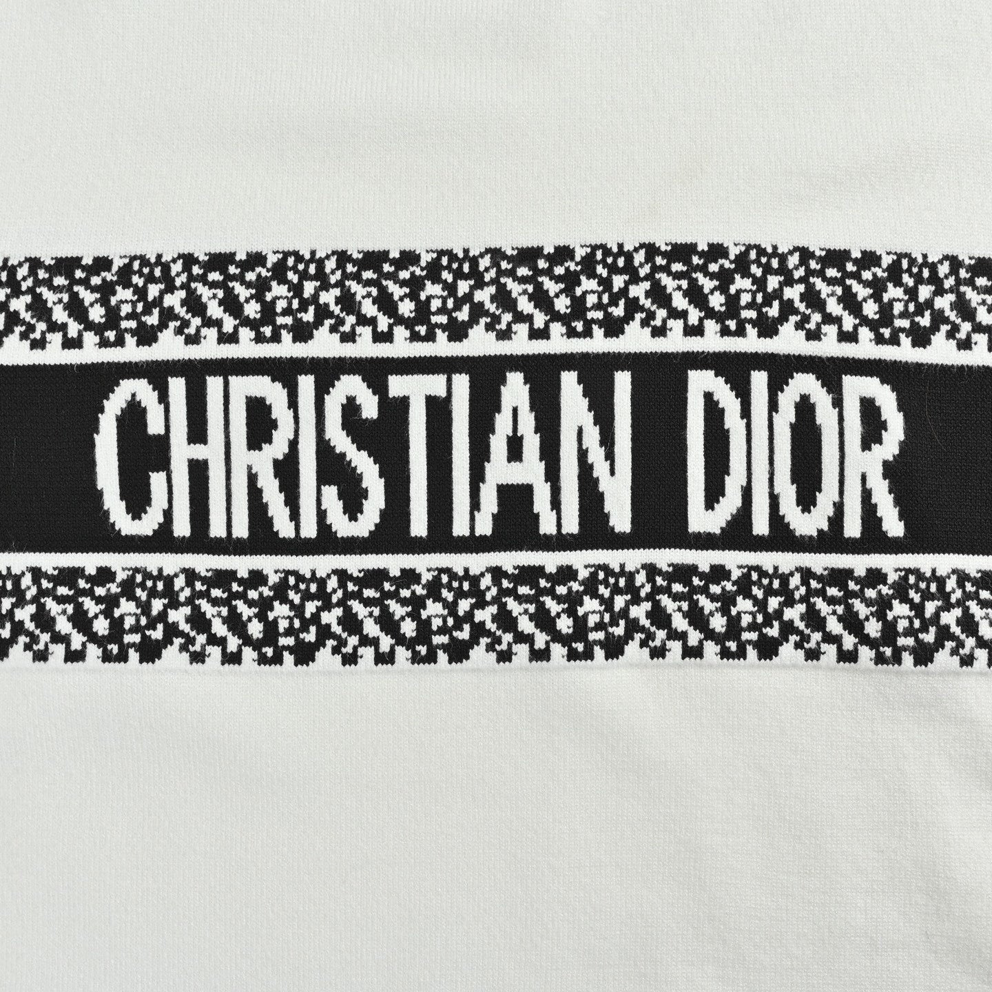 Signature Band Cotton Knit Crewneck | White