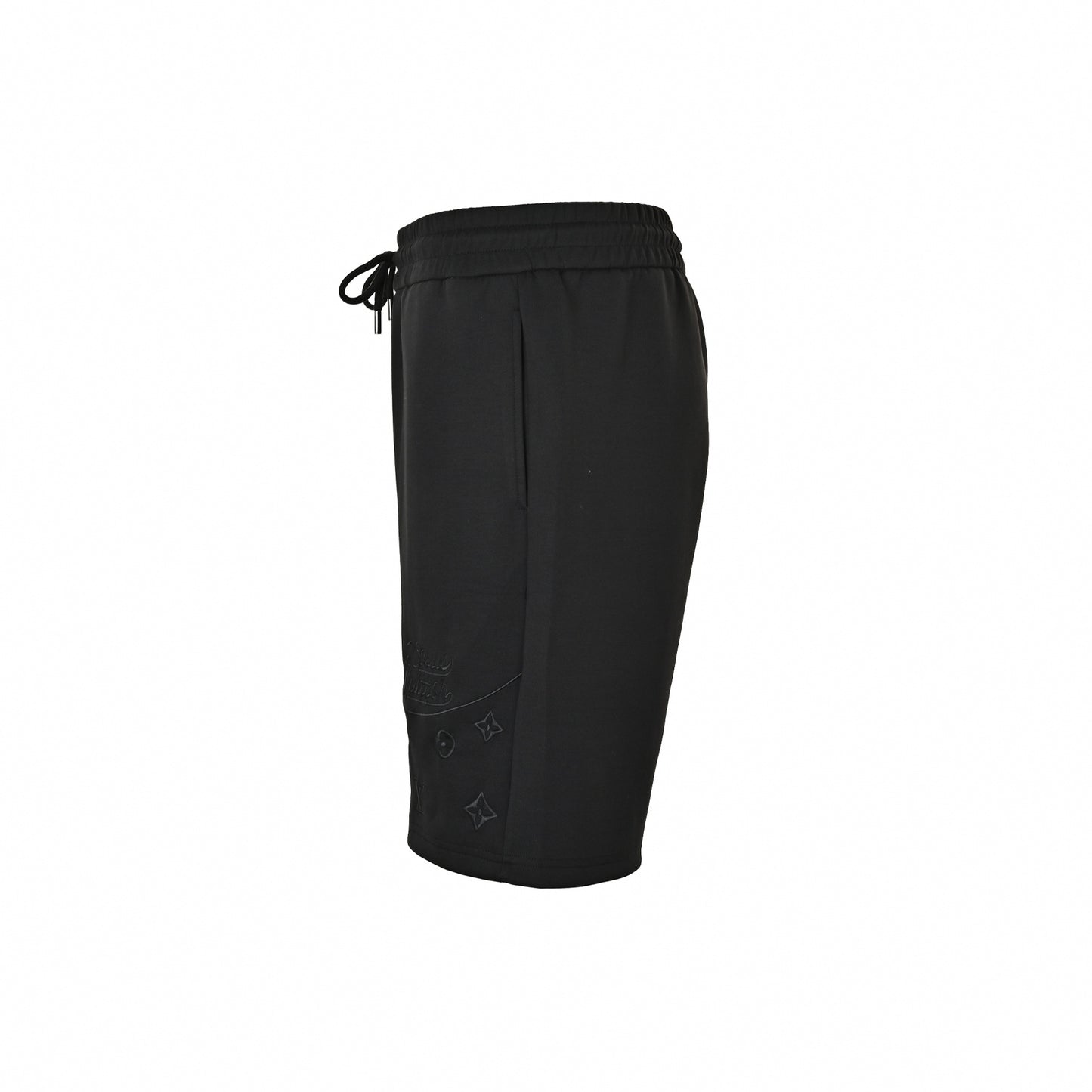 Tonal Embroidered Monogram Shorts | Black