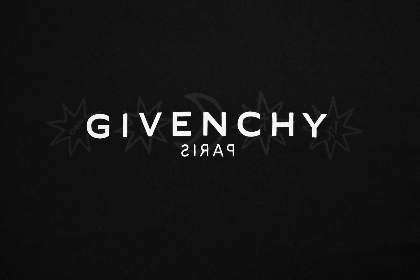 Inverted Logo & Celestial Graphic T-Shirt | Black