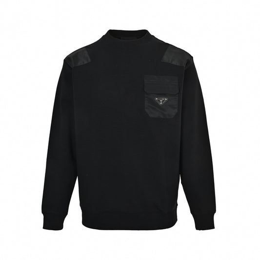 Cotton & Nylon Paneled Sweatshirt