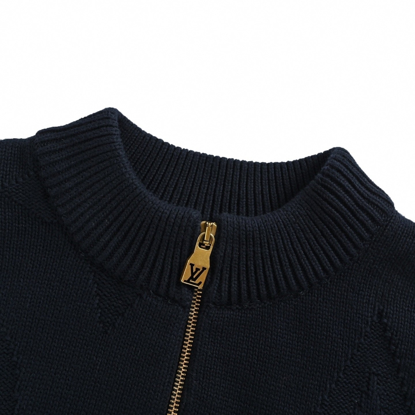 Embossed Monogram Flower Quarter-Zip | Navy