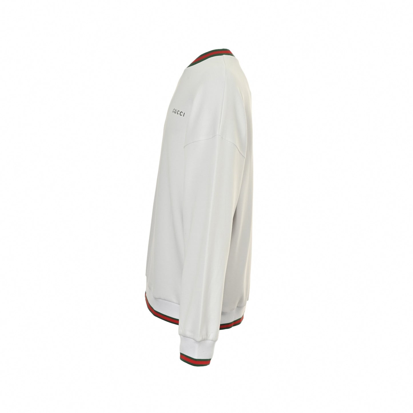 Embroidered Logo Web Trim Sweatshirt | White