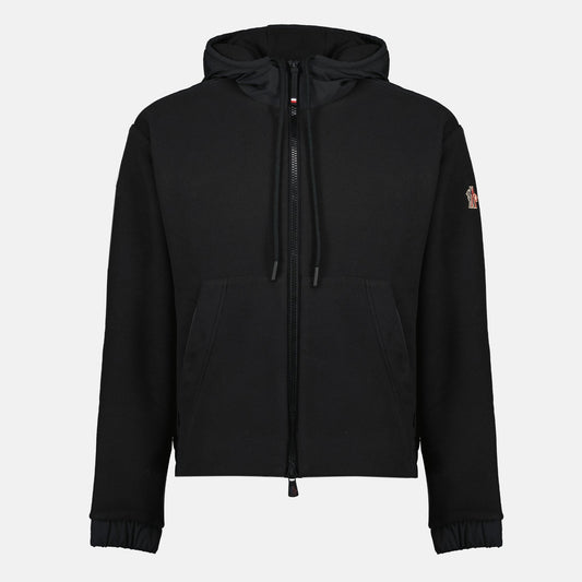 Black Polartec® Zip-Up Cardigan