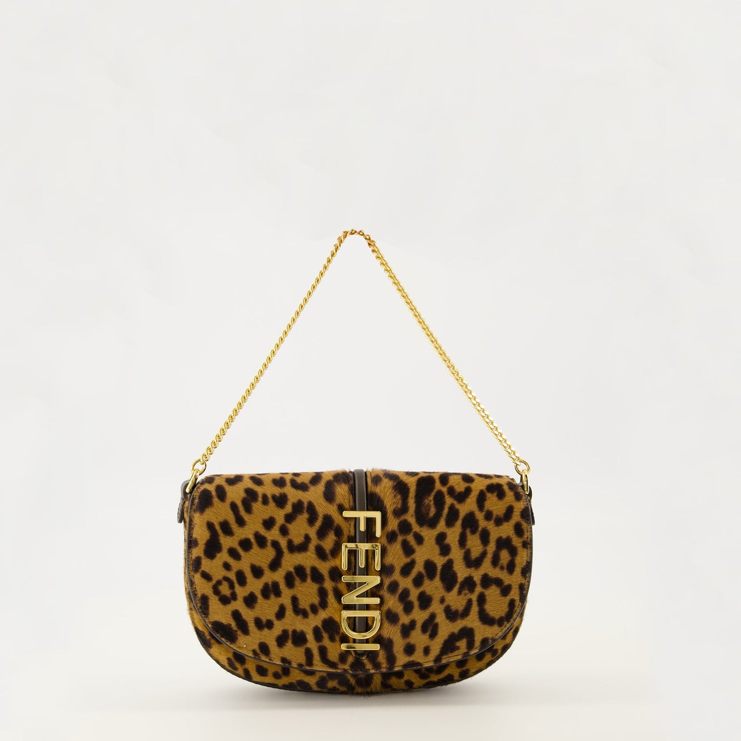 Brown Leopard Print Fendigraphy Pouch