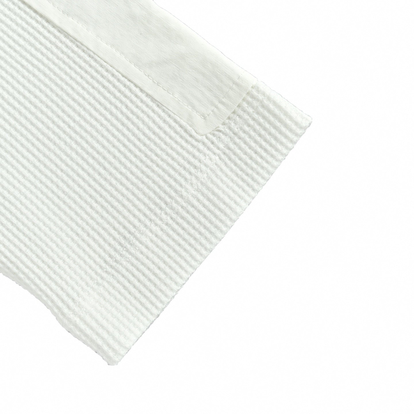 Waffle Knit Paneled Long-Sleeve T-Shirt - White