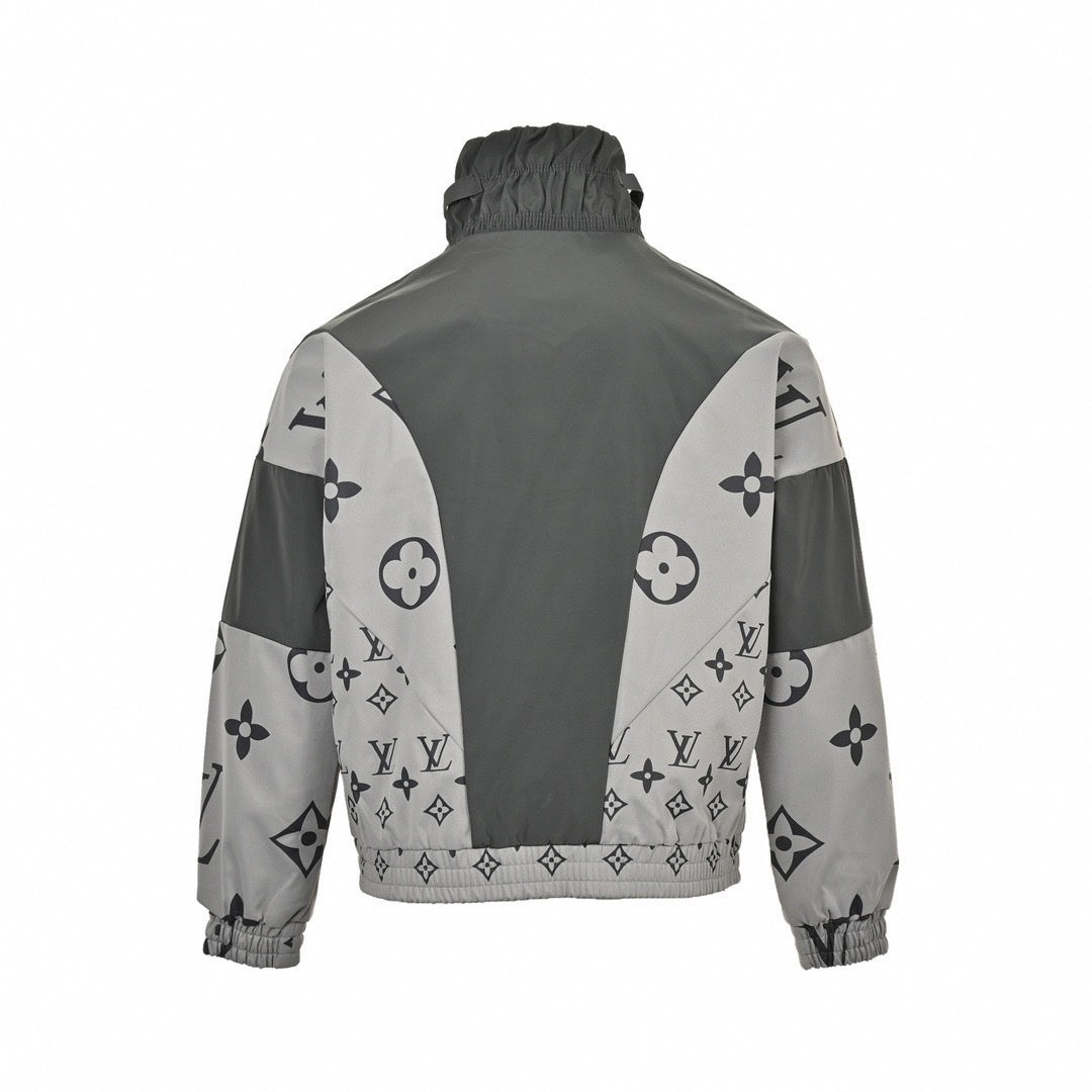 Oversized Monogram Color-Block Track Jacket