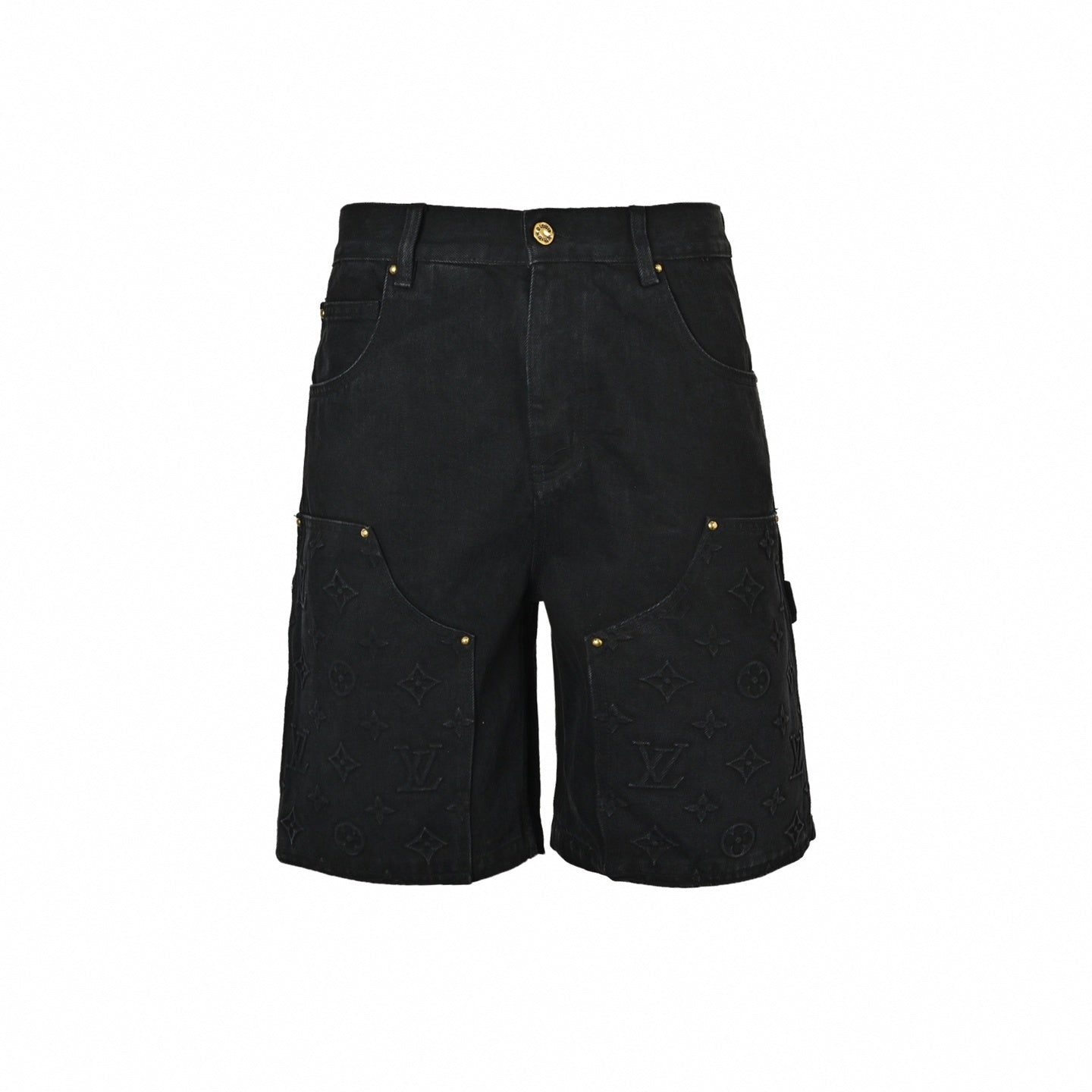 Embossed Monogram Carpenter Shorts | Black