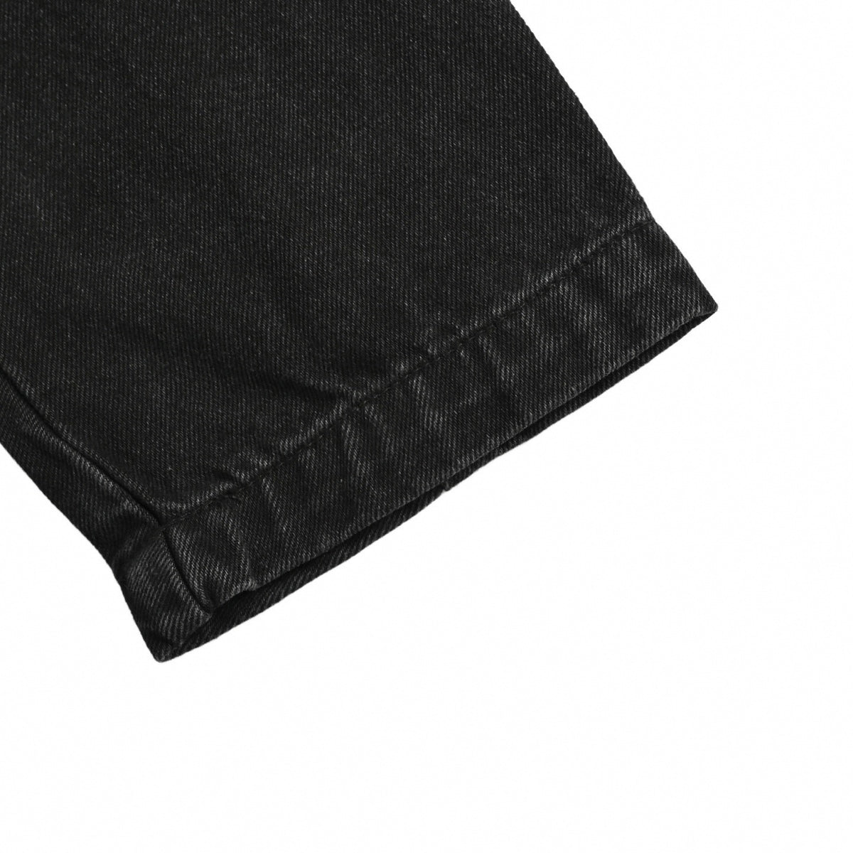 Monogram Panel Washed Denim Jacket in Black
