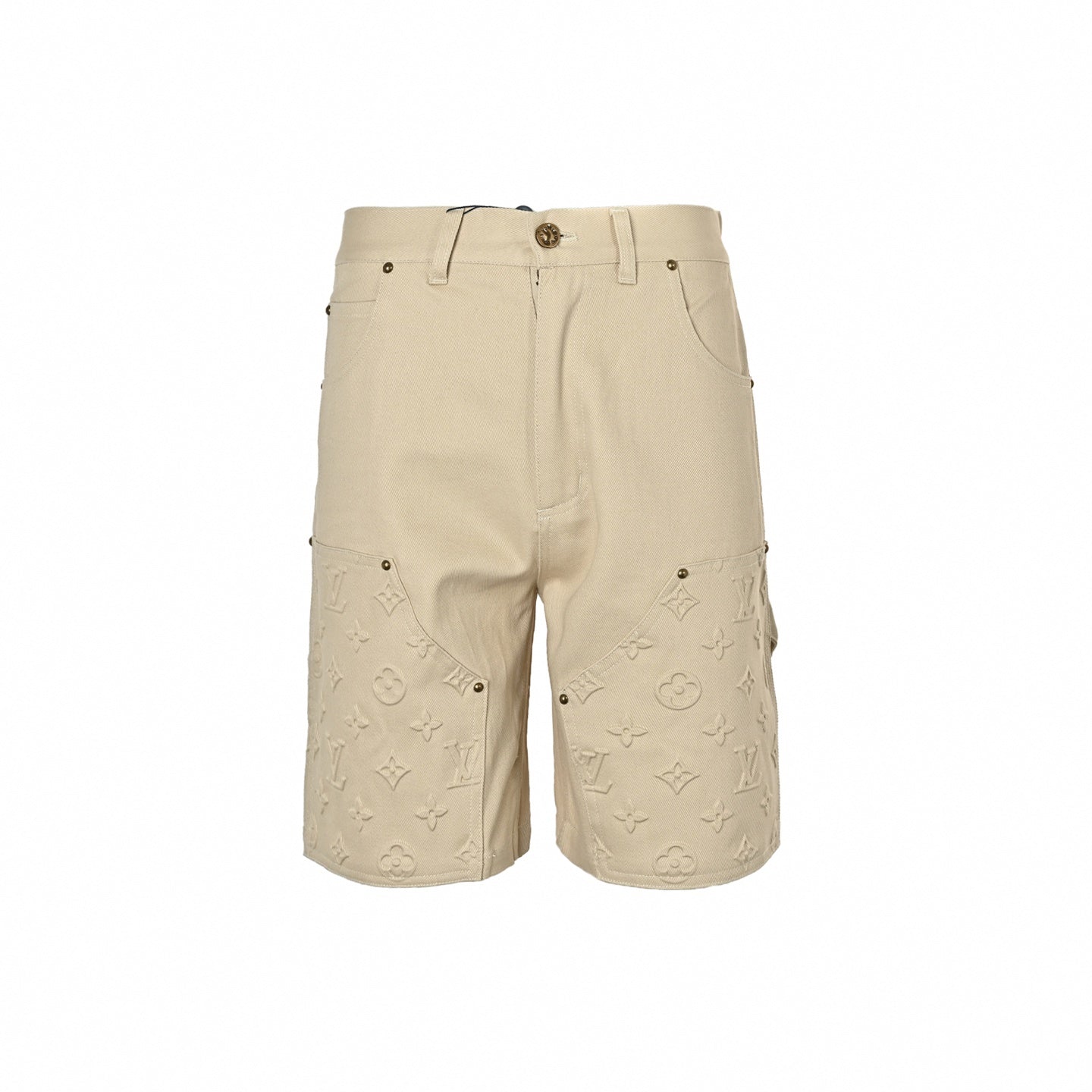 Embossed Monogram Carpenter Shorts | Beige