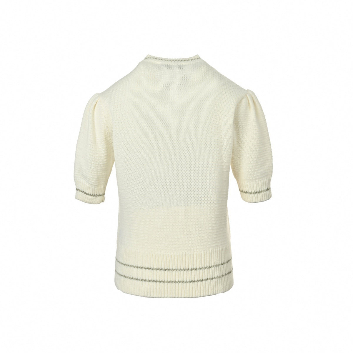 Metallic Logo Intarsia Short-Sleeve Sweater
