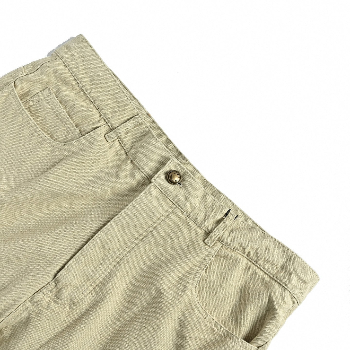 Embroidered Monogram Canvas Wide-Leg Trousers - Beige