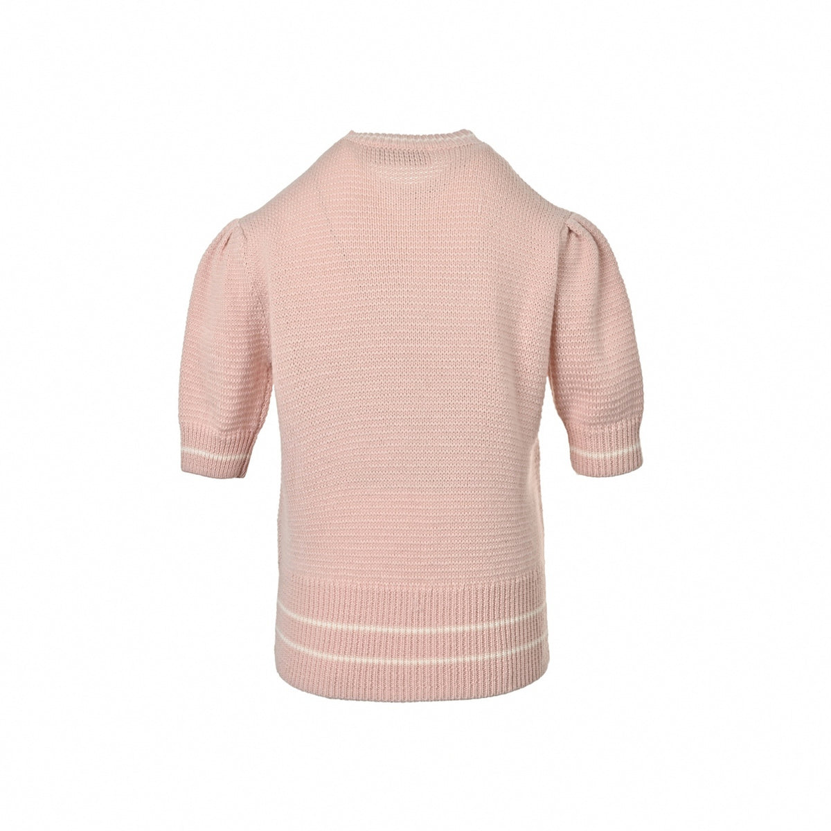 Logo Intarsia Short-Sleeve Sweater - Pink