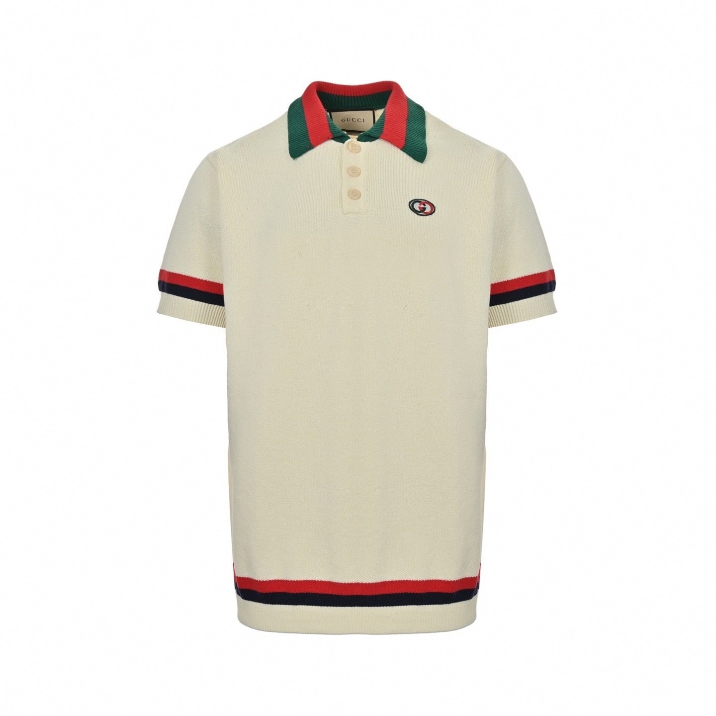 Web Stripe Ribbed Knit Polo