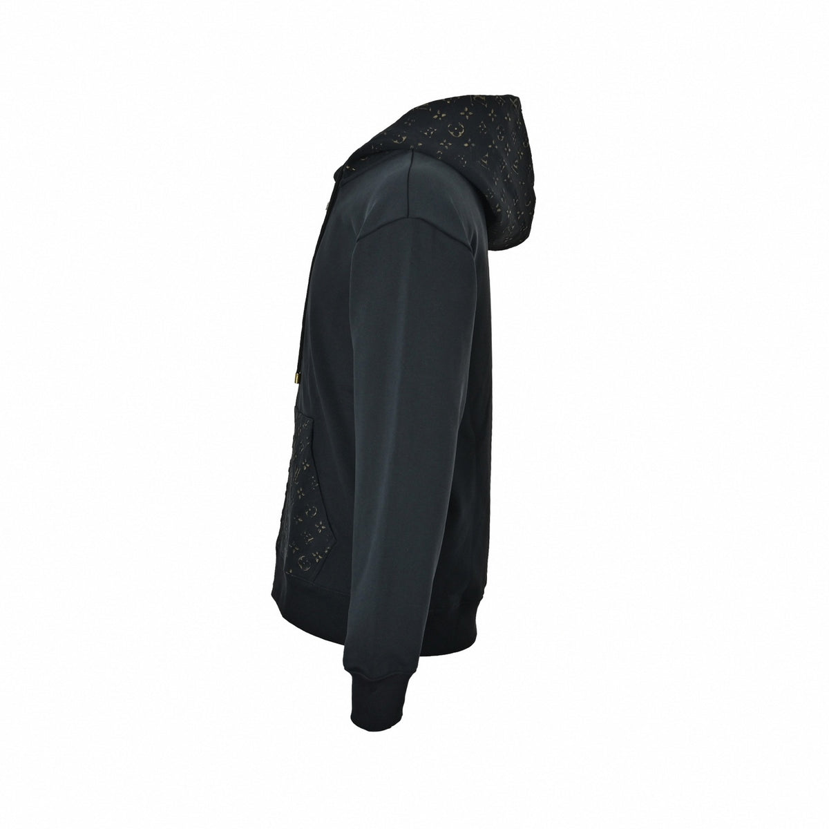 Monogram Jacquard Panel Full-Zip Hoodie