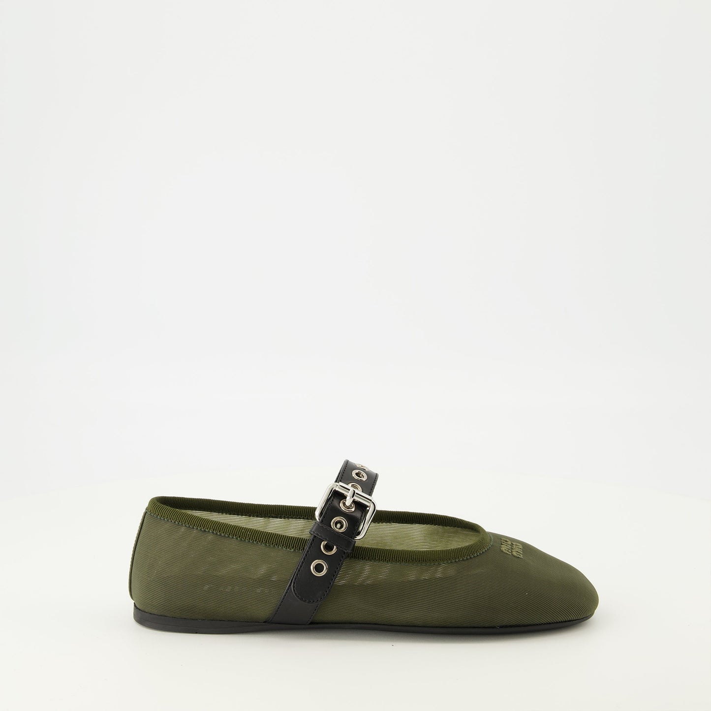 Khaki Mesh Ballerinas