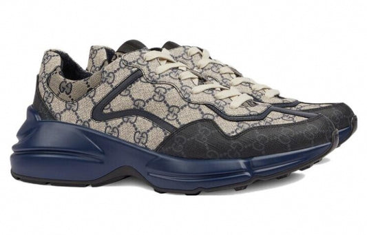 Rhyton GG Supreme Sneakers | Beige & Navy