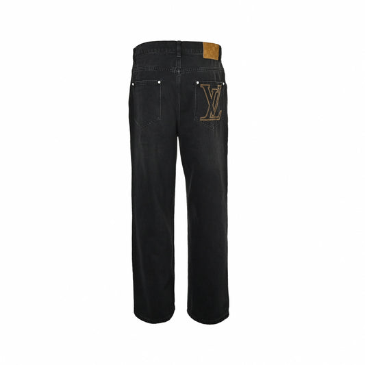 LV Signature Embroidered Jeans - Dark Wash