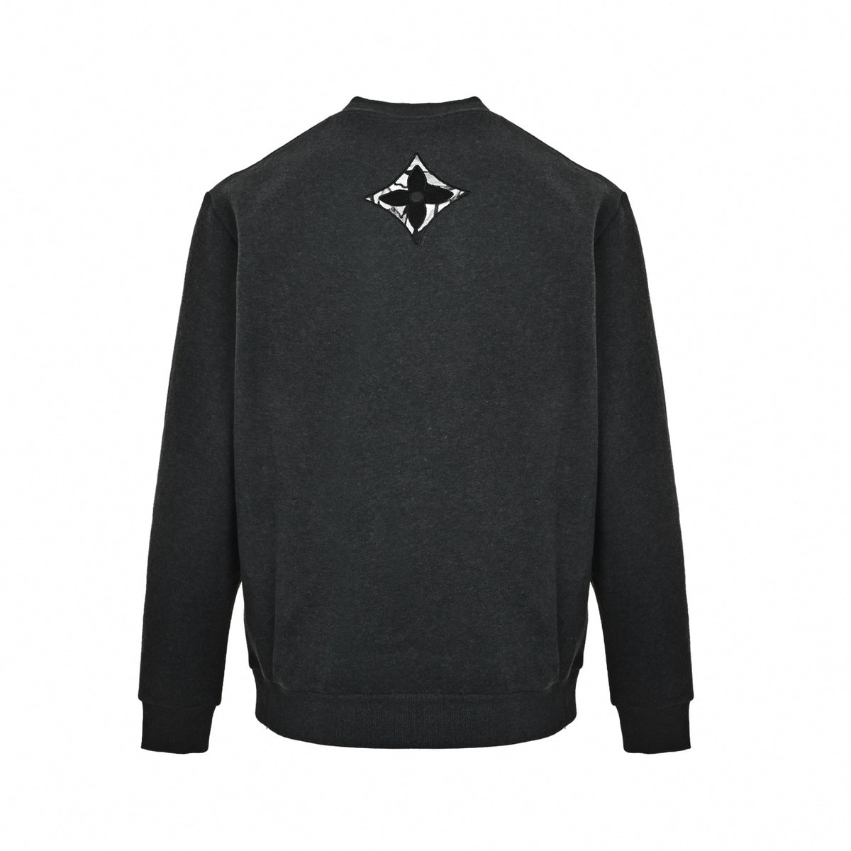 Abstract Camouflage Appliqué Sweatshirt - Charcoal Grey