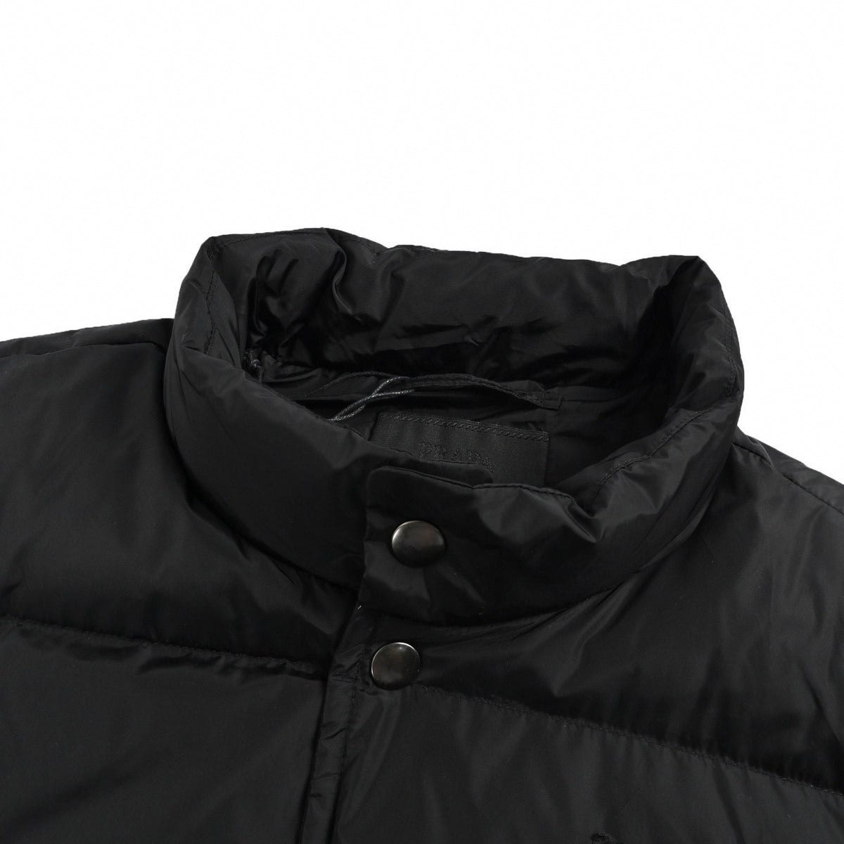 Re-Nylon Fabric Triangle Logo Down Vest Gilet in Black