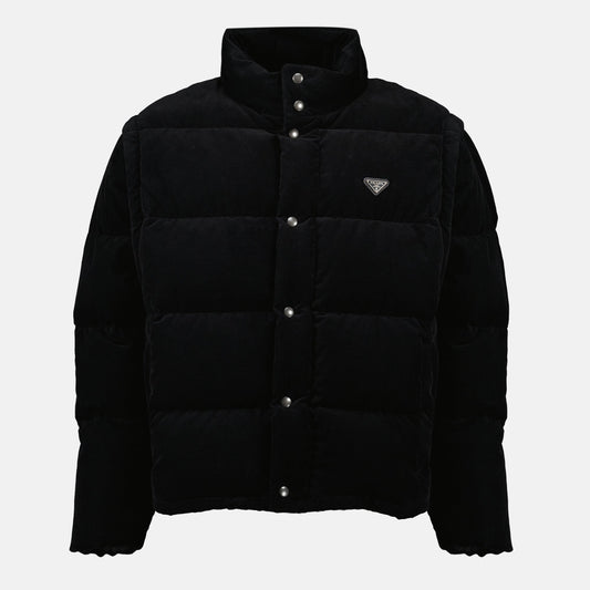 Black Corduroy Puffer Jacket