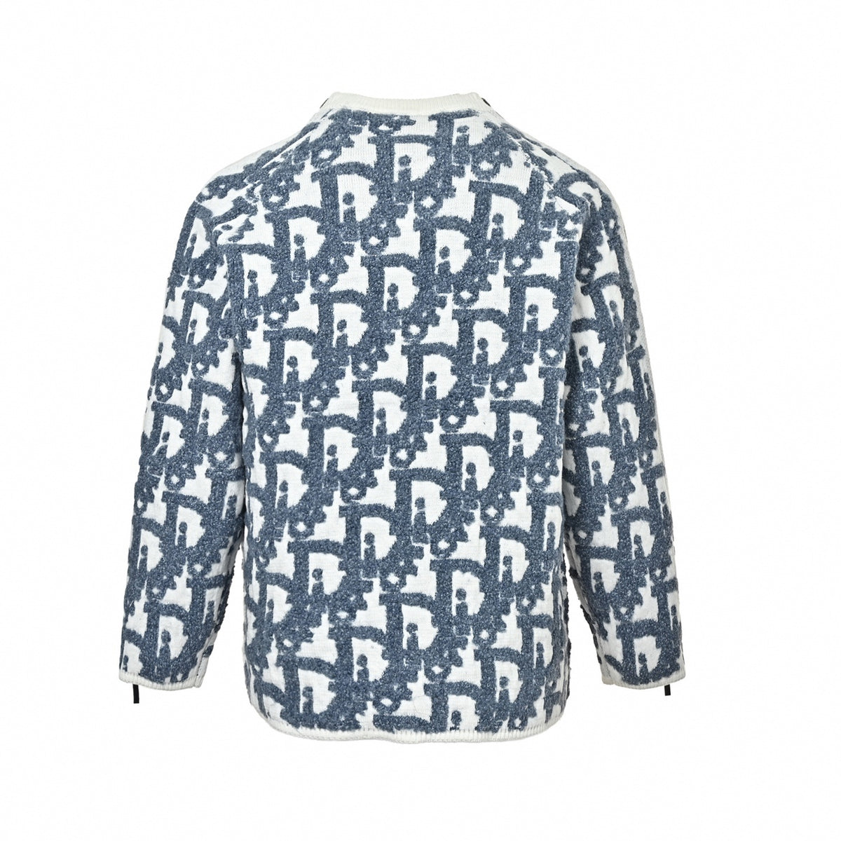 Oblique Zipped-Sleeve Textured Jacquard Sweater