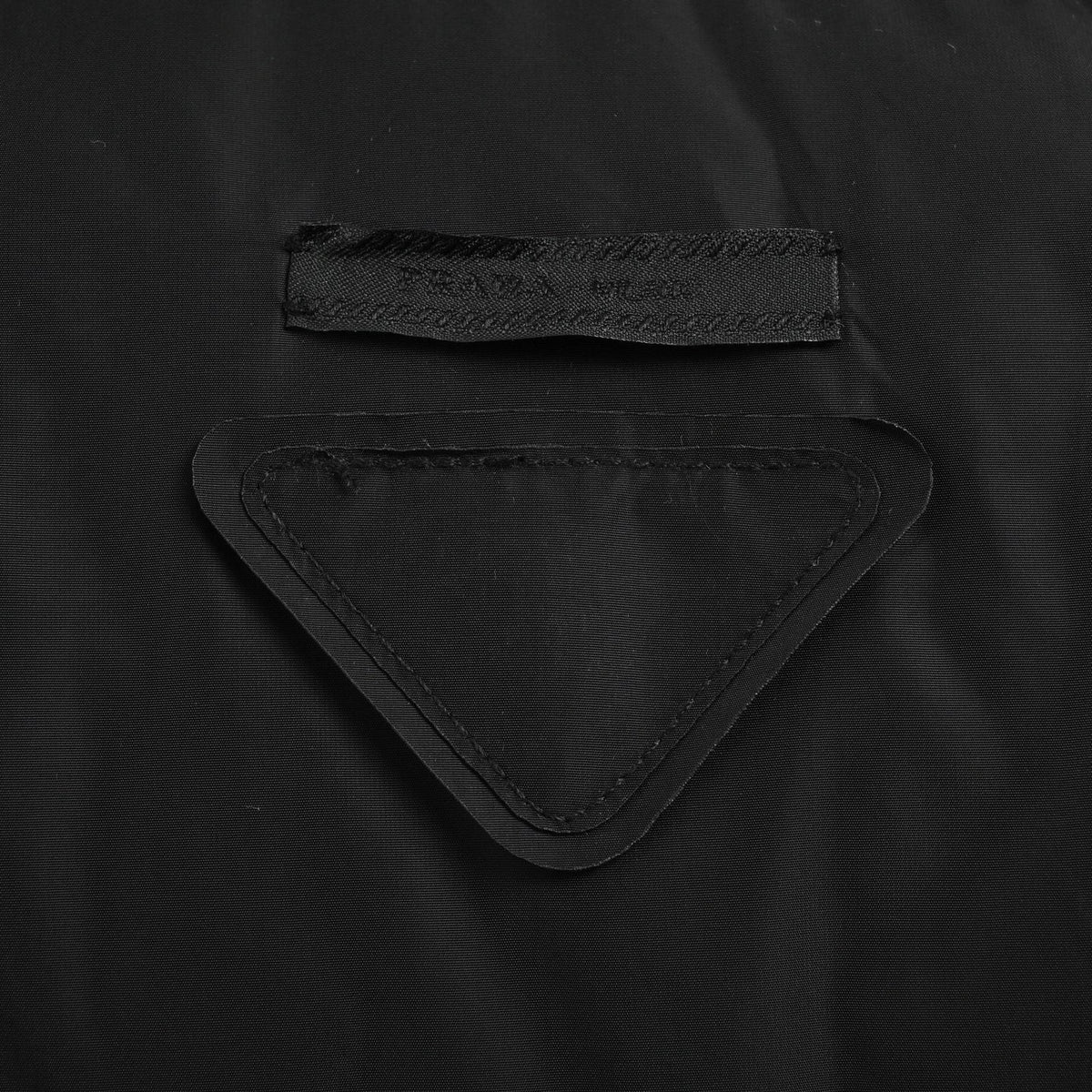 Re-Nylon Fabric Triangle Logo Down Vest Gilet in Black