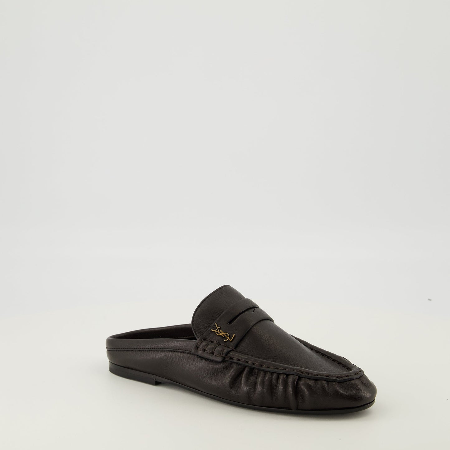 Black Loafer Mules