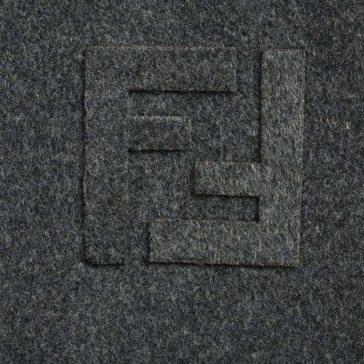 FF Embossed Felted Wool Blouson Jacket in Dark Charcoal Grey