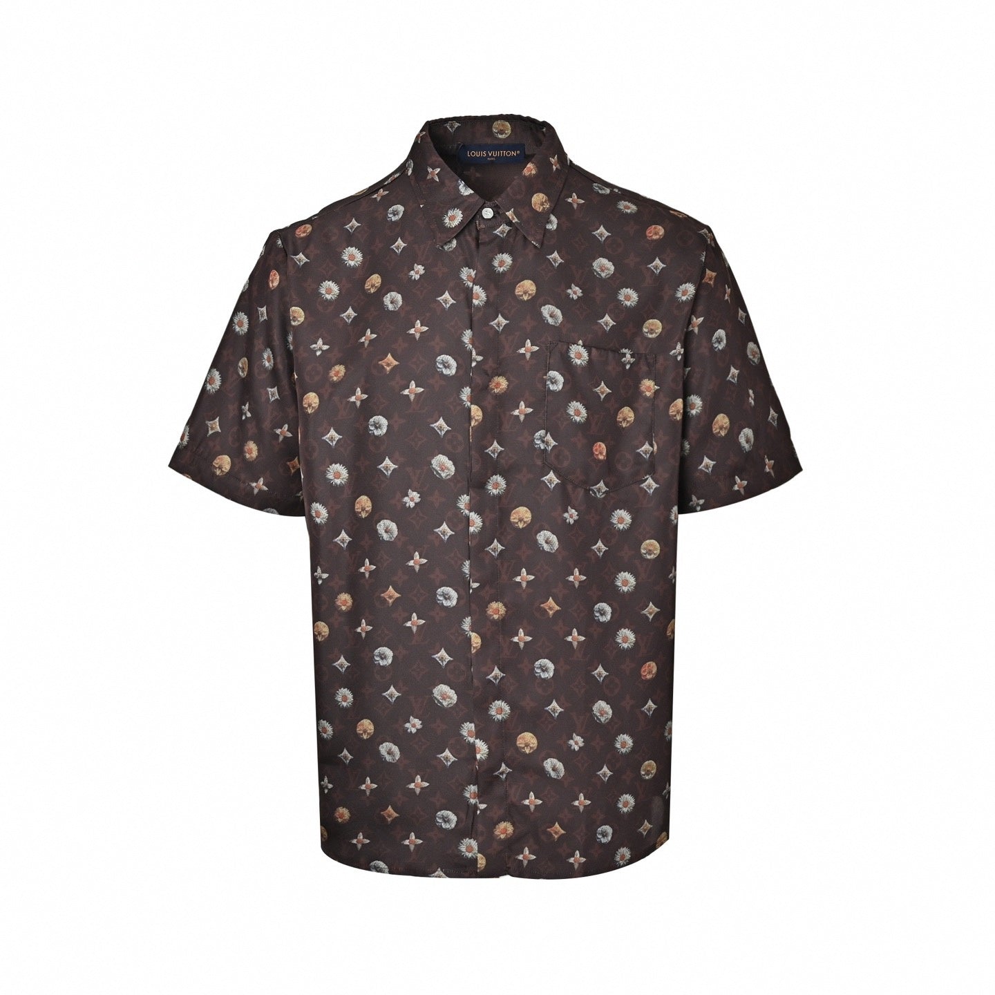 Botanical Monogram Short-Sleeve Shirt - Brown