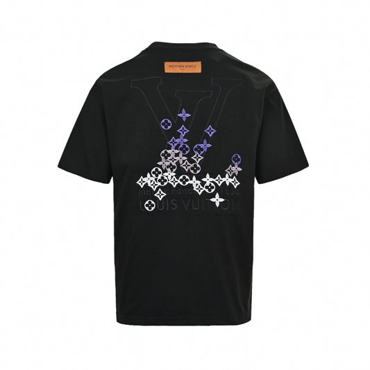 Gradient Embroidered Monogram T-Shirt | Black