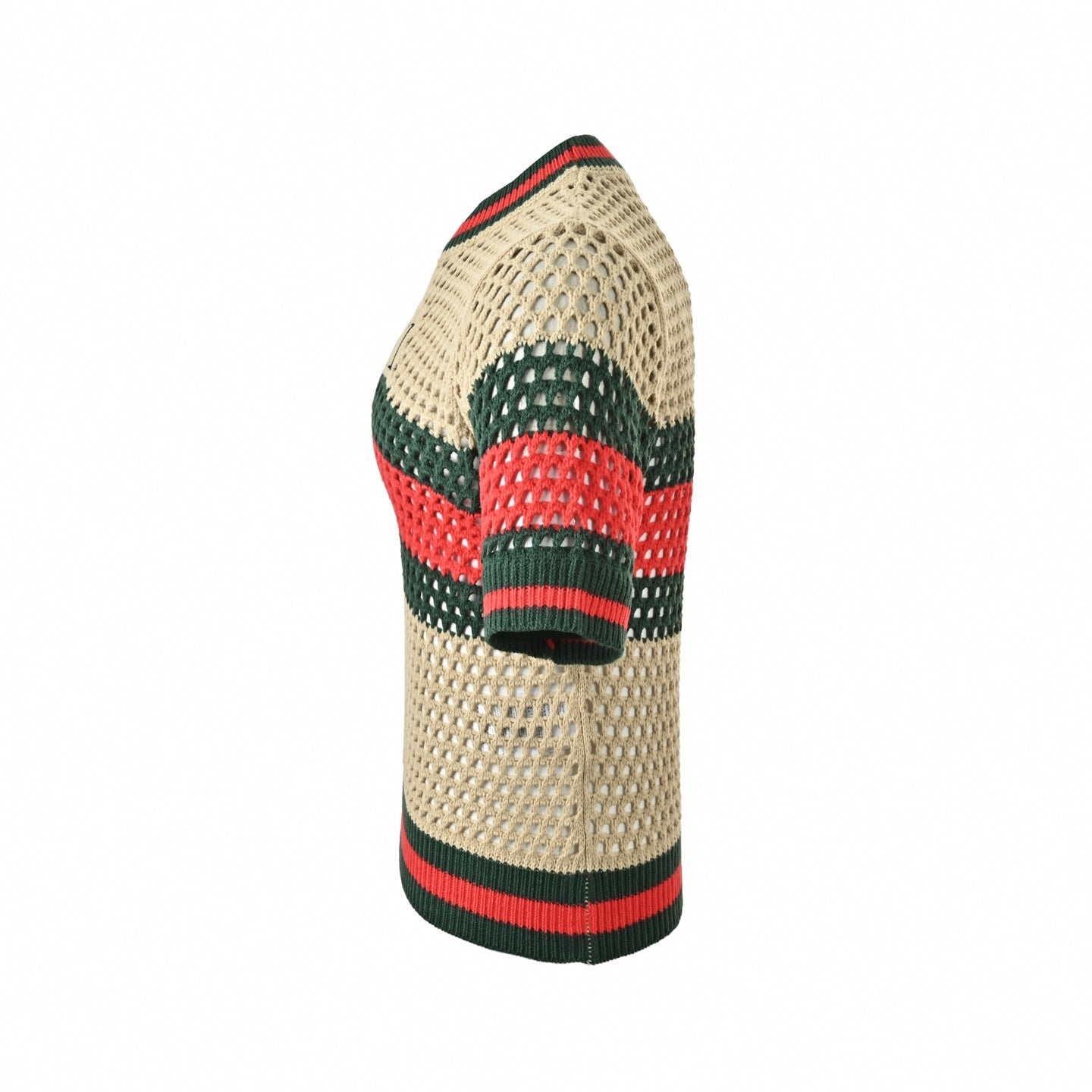 Web Stripe Crochet Knit T-Shirt – HauteRoma