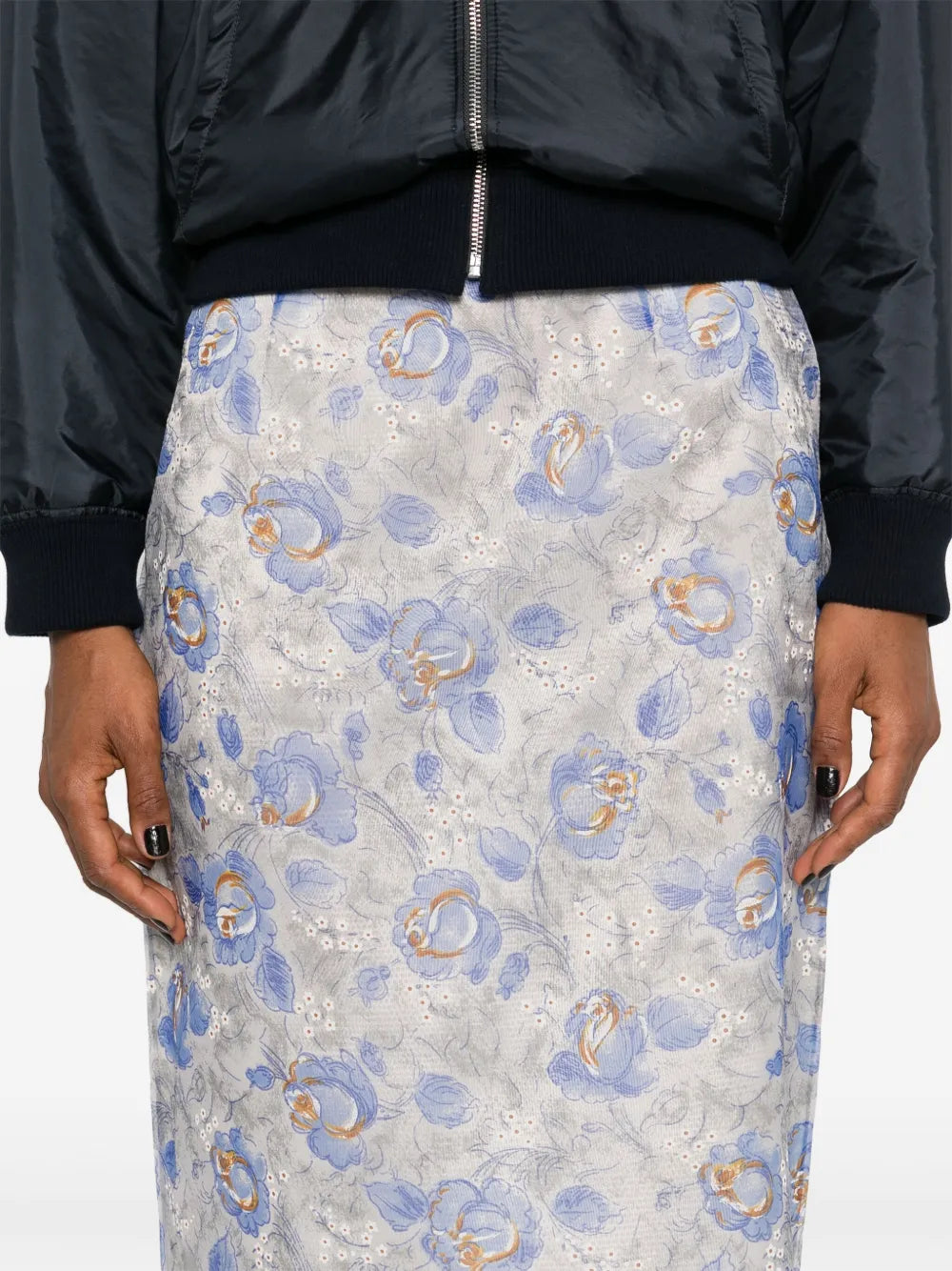 Printed Nylonette Skirt