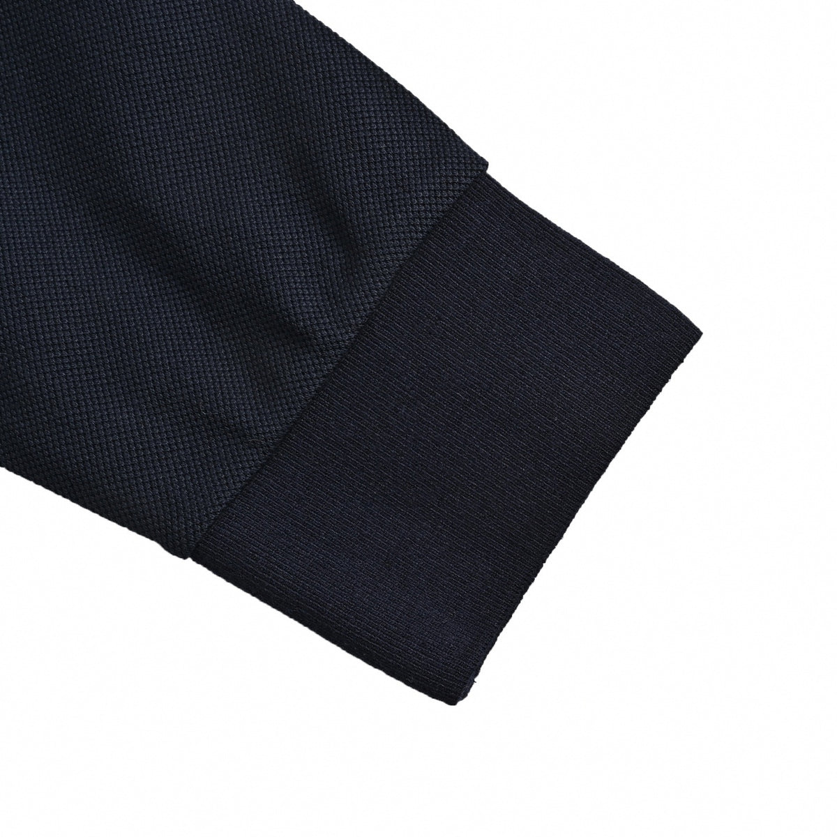 Anagram Embroidered Long-Sleeve Cotton Polo Shirt in Dark Navy