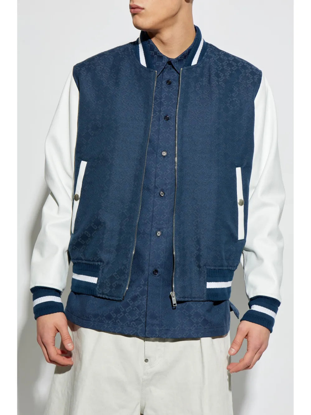 Denim Varsity Bomber