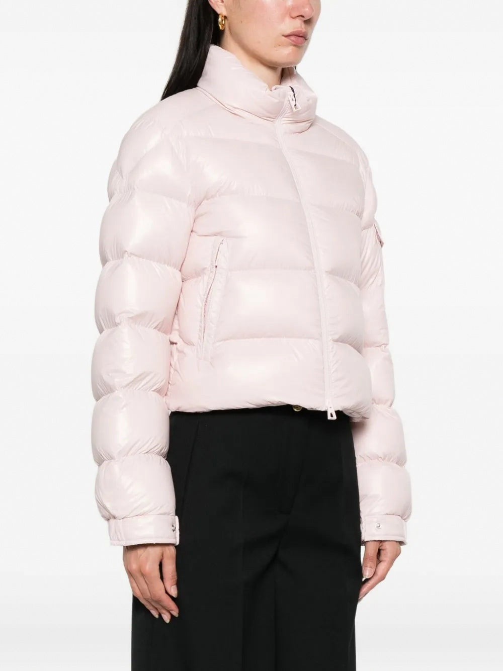 Cropped Puffer Jacket - Light Pink
