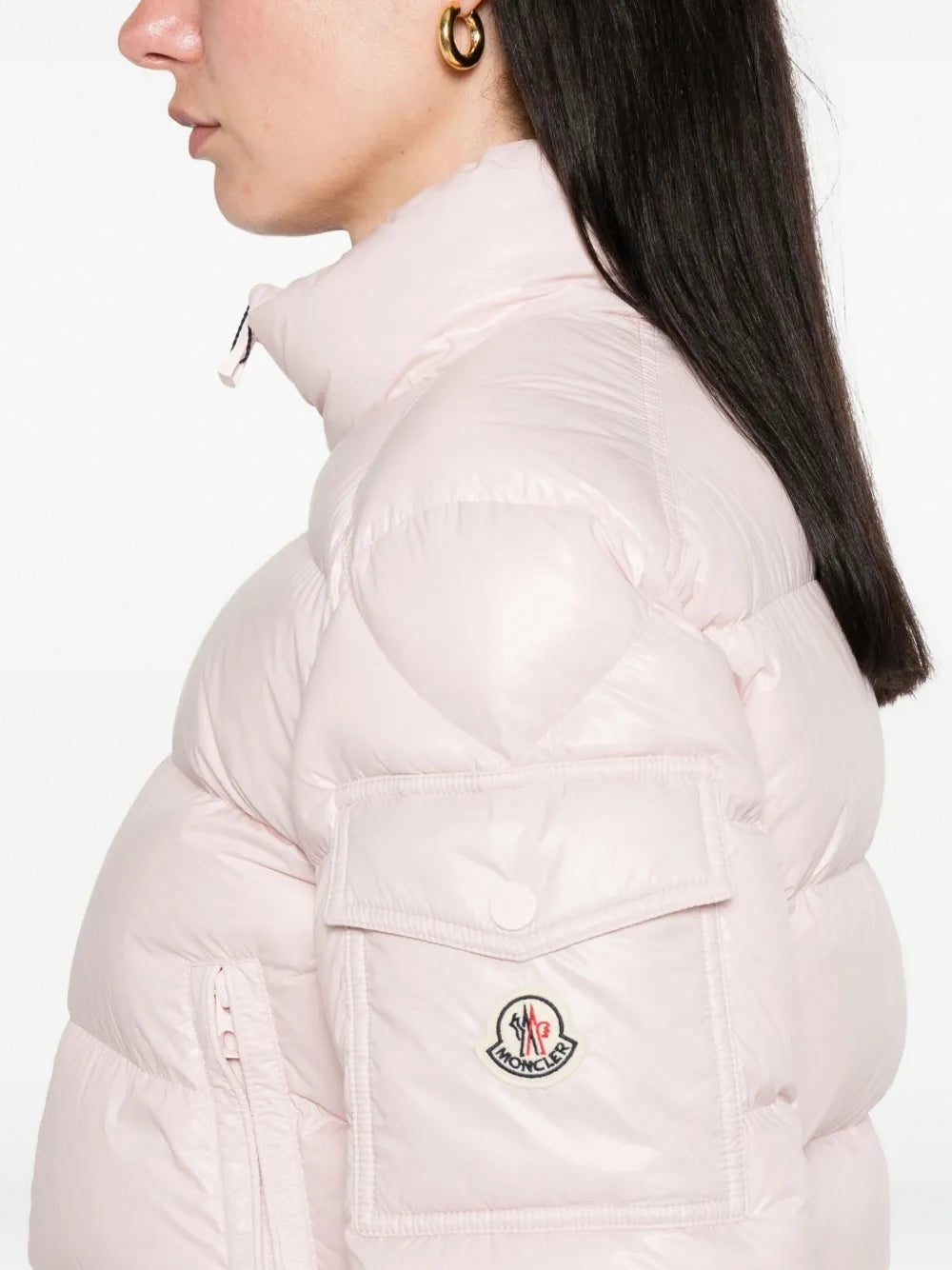 Cropped Puffer Jacket - Light Pink
