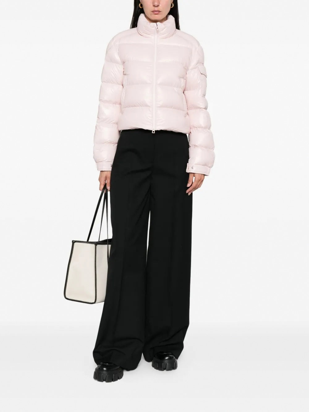 Cropped Puffer Jacket - Light Pink