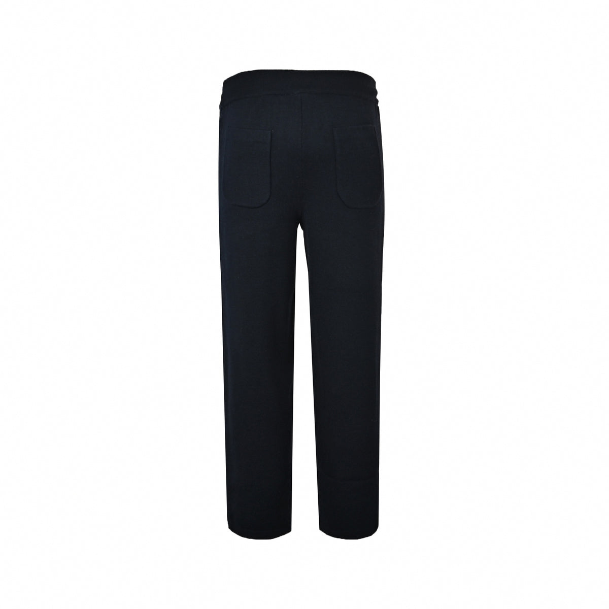 Cursive Embroidered Knit Wool Track Trousers in Midnight Navy