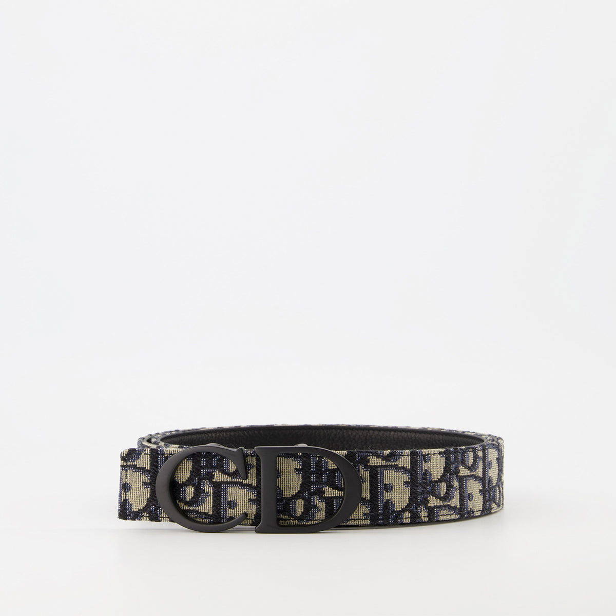Reversible CD Icon Belt | Oblique Canvas & Black Leather