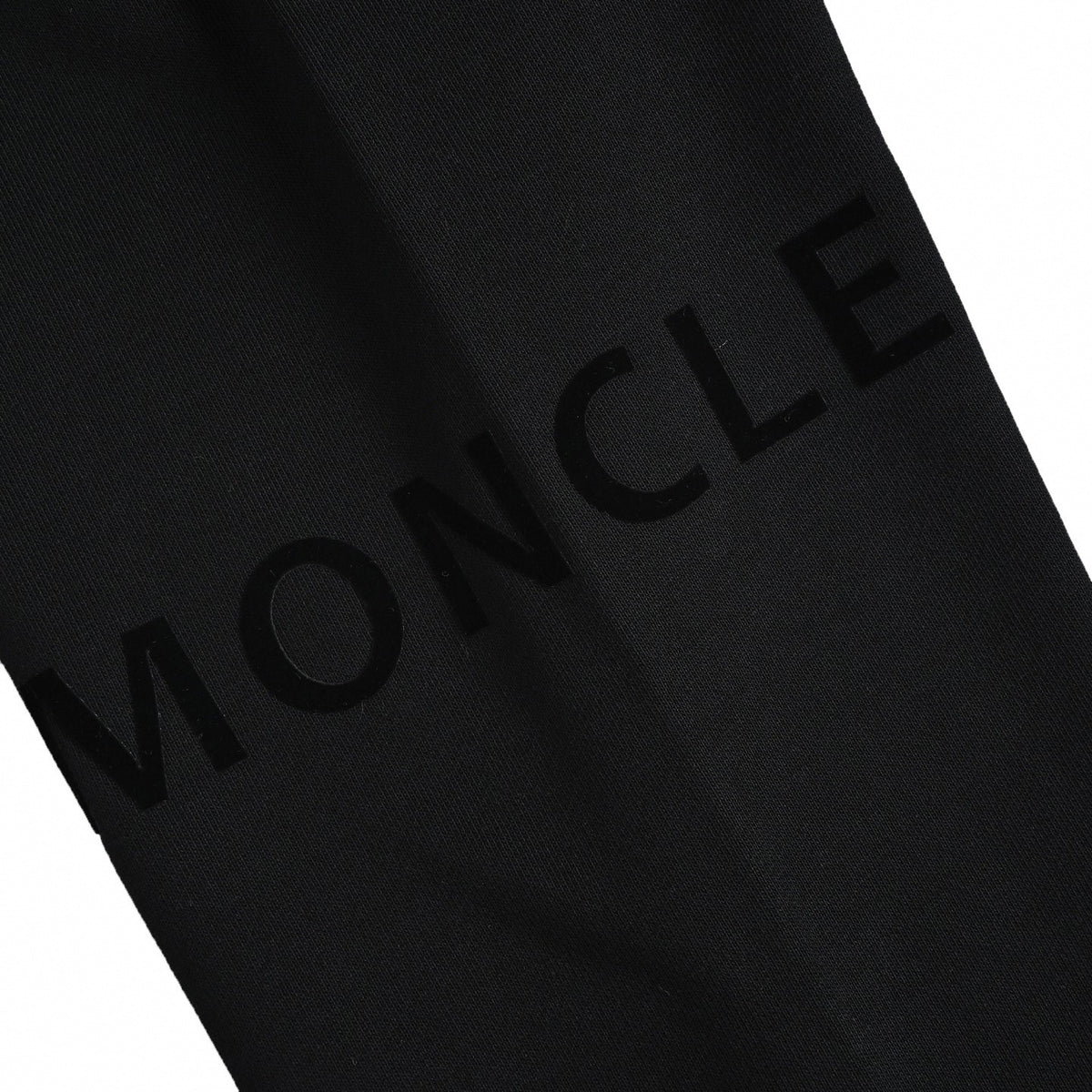 Tonal Logo Badge & Sleeve Print Crewneck Sweatshirt in Black