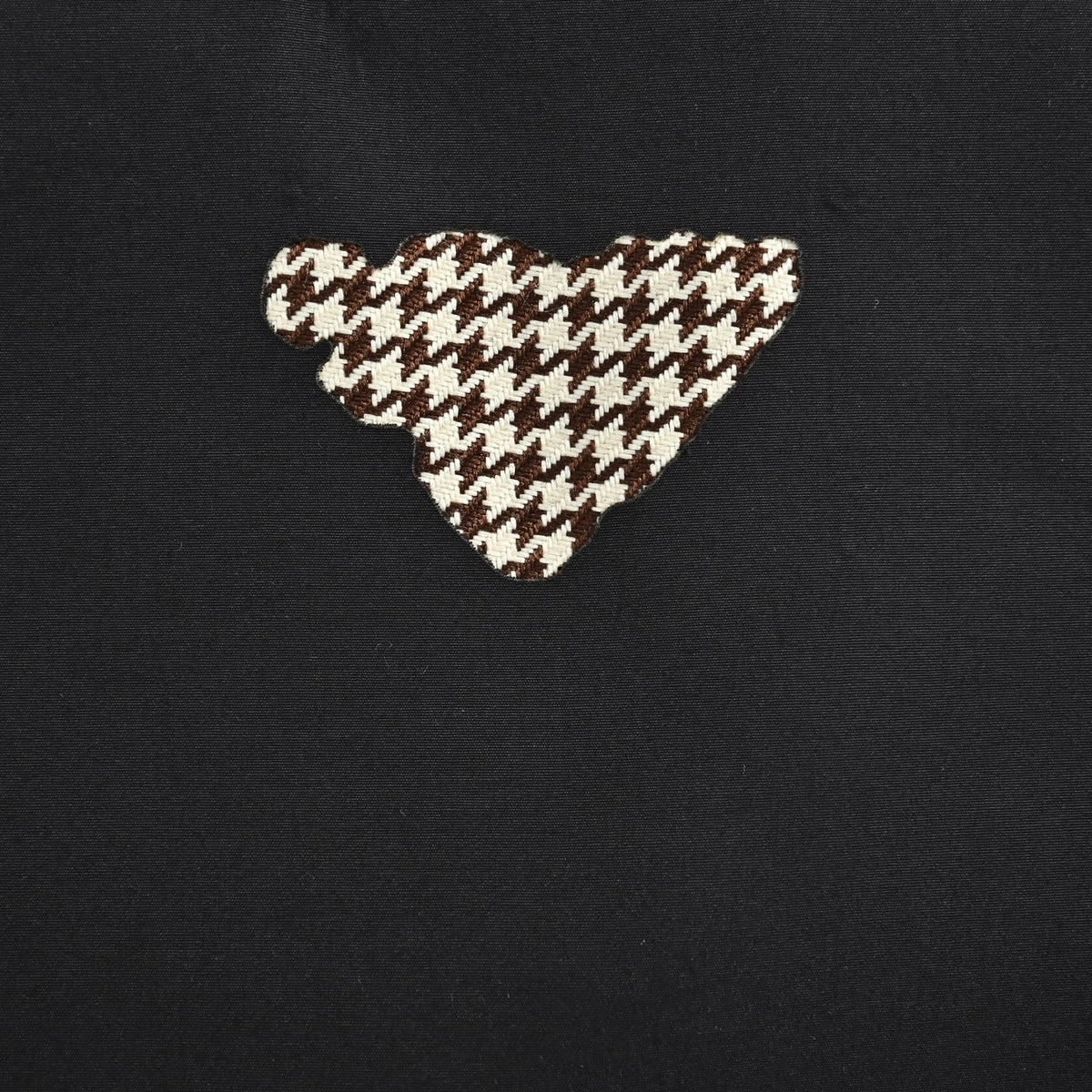 Houndstooth-Trimmed Blouson Jacket in Black & Forest Green