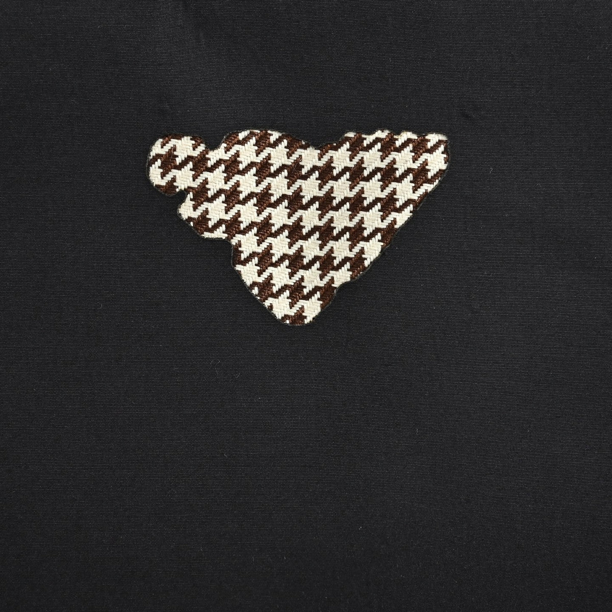 Houndstooth-Trimmed Blouson Jacket in Black & Forest Green