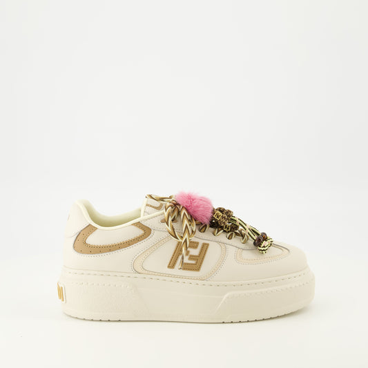Fendi Match Beige Platform Sneakers