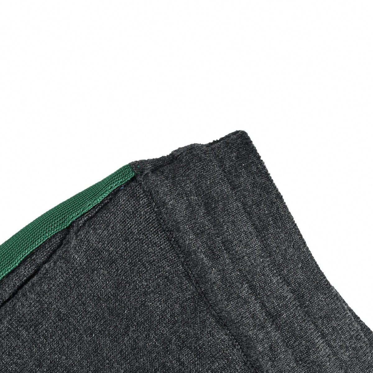 Web Stripe Wool Wide-Leg Track Pants in Charcoal Grey