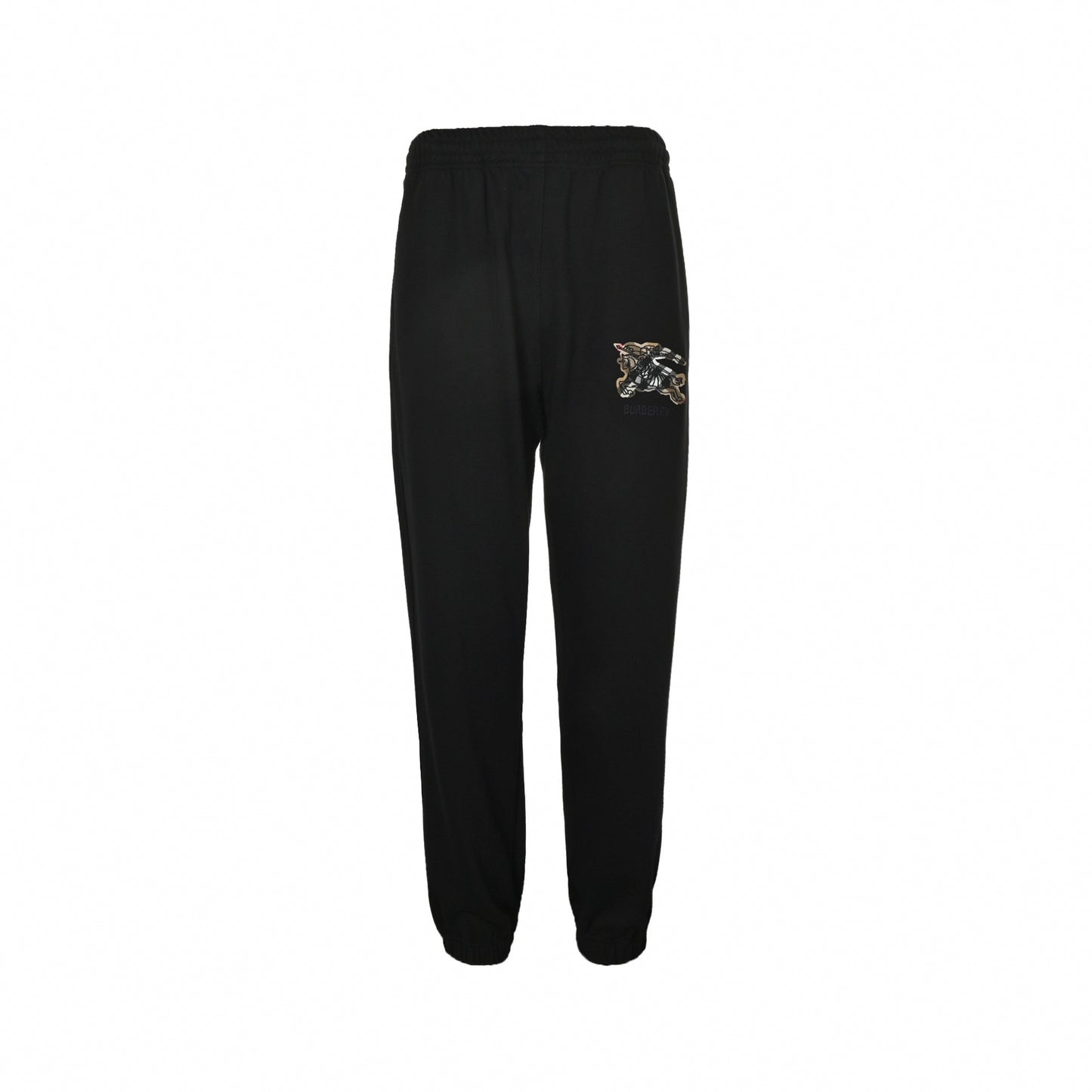 Check Equestrian Knight Embroidered Cotton Tracksuit | Black