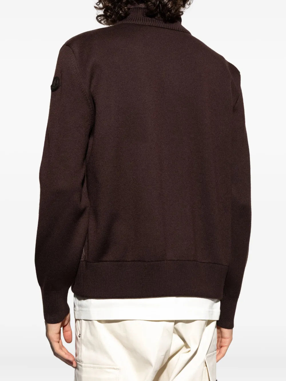 Wool and Suede Cardigan