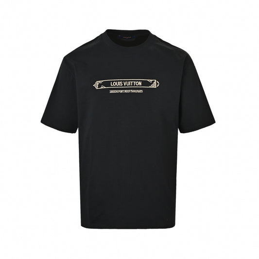 Pont Neuf Embroidered T-Shirt - Black